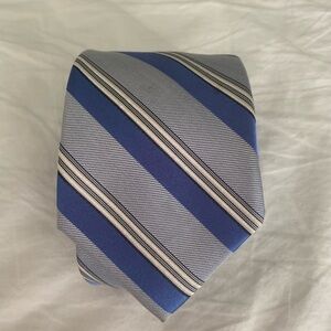 Michael Kors Designer Blue and Gray Striped Men's Tie